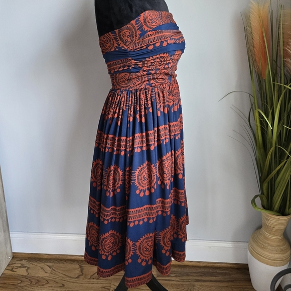 Anthropologie, Girls from Savoy Oxidized Medallions Strapless Sun Dress, Size XS - Picture 5 of 10